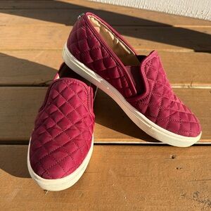 Steve Madden Slip-on Sneakers - Maroon Quilted